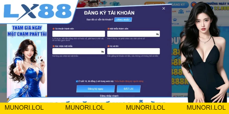 Đăng Ký LX88 - Khởi Đầu Hành Trình Giải Trí Trực Tuyến - MUNORI